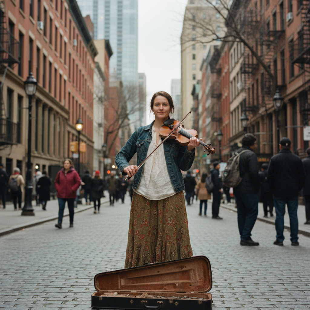 Анна, уличная скрипачка